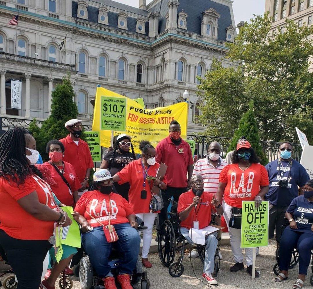 Rally for housing justice in Baltimore