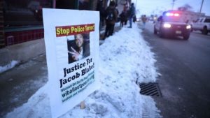 Demonstrations began in Kenosha, Wis., after Jacob Blake had been shot at seven times by policeman Rusten Sheskey on Aug. 23.