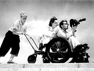 Leni Riefenstahl bei Dreharbeiten