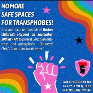 Boston: Protest to support trans youth, Sept. 18