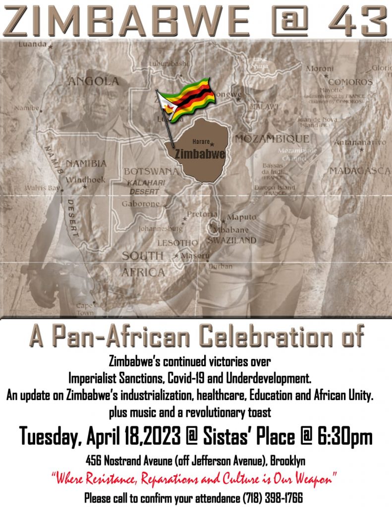 Brooklyn, NYC: Zimbabwe at 43 – A Pan-African Celebration, April 18