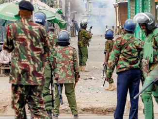 Kenyan police dispersing protesters in 2023 Thomas Mukoya Reuters
