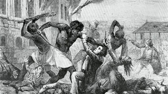 Slave uprising graphic from 1791 696x491