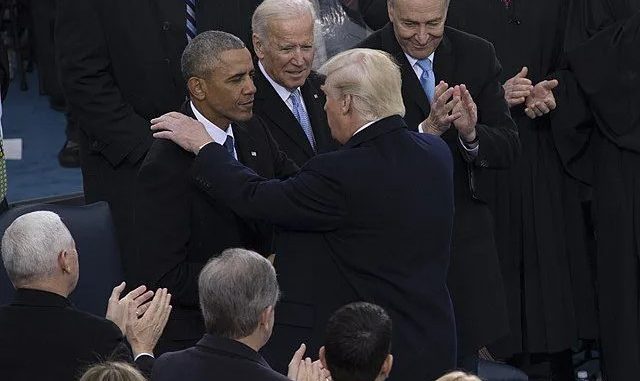 10 21Barack Obama Donald Trump Joe Biden at Inauguration 01 20