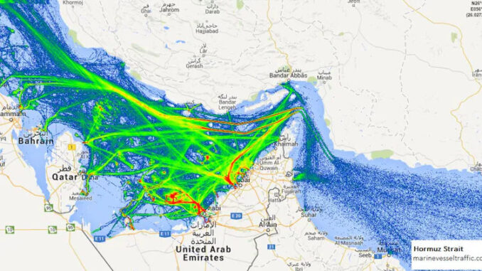 Hormuz strait satellite image