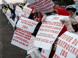 FILE PHOTO: JBS meatpacking workers hold a strike in Greeley