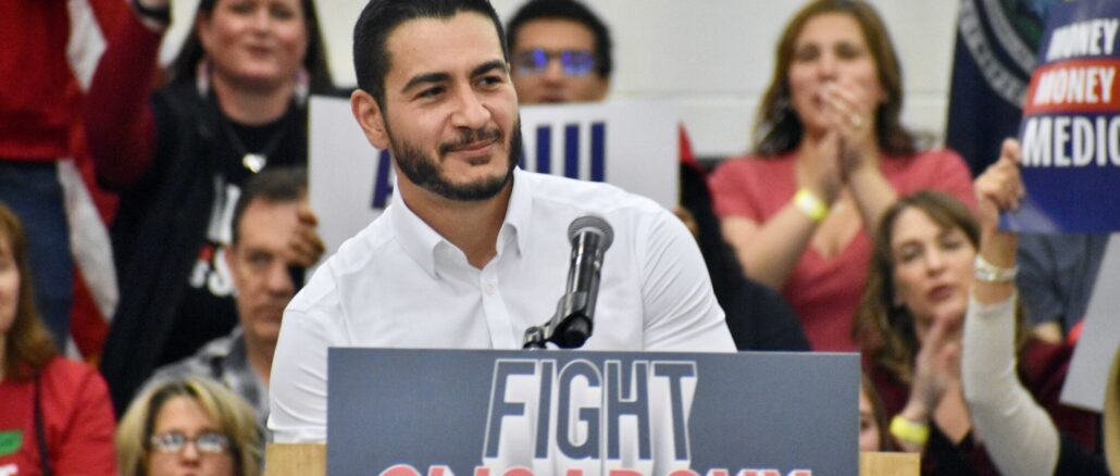 El Sayed speaks at the podum