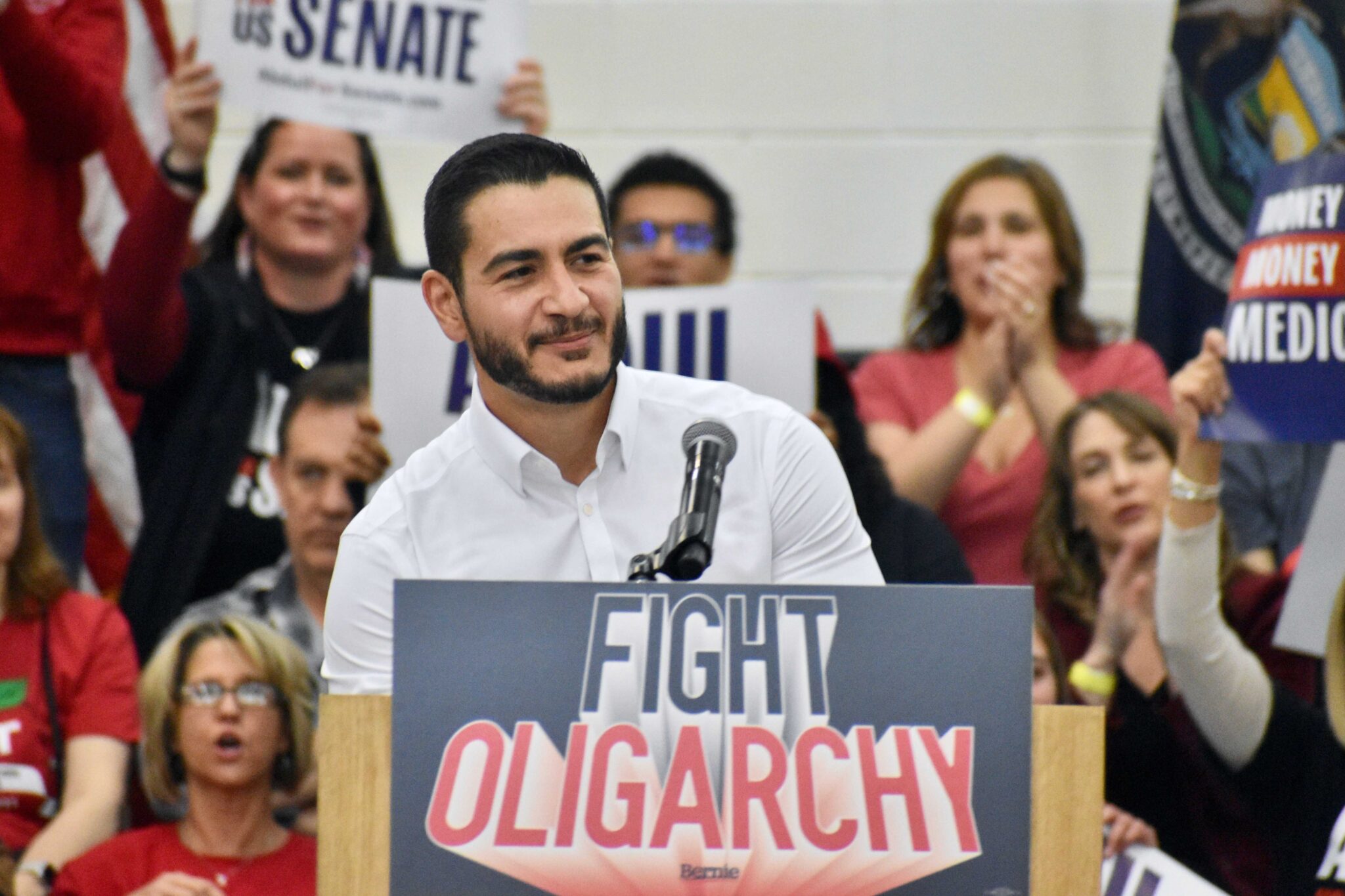 El Sayed speaks at the podum