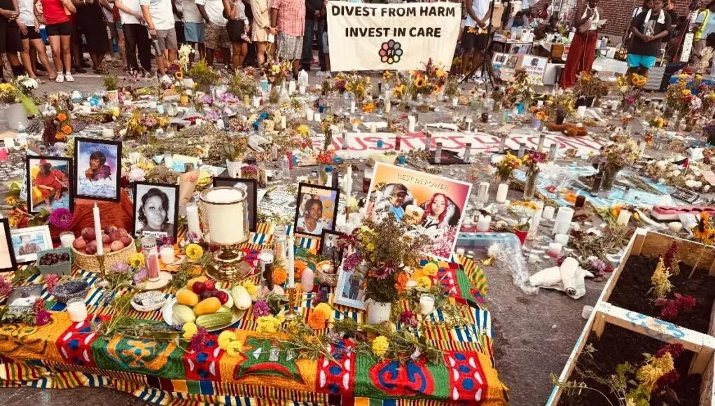 Corey’s Corner memorial before its destruction by police and city officials.Photo: WiBOPM