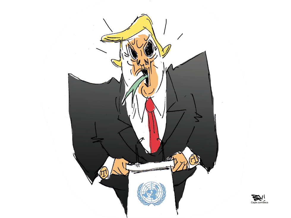 Trump delivers fiery address at un general assembly